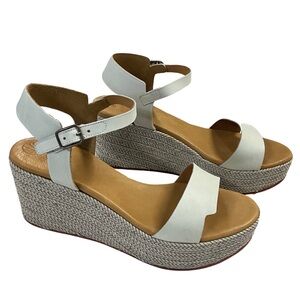 Coclico Nector Ivory Platform Wedge Sandals, New in Box